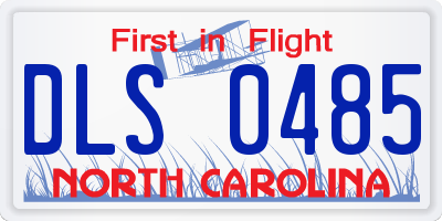 NC license plate DLS0485