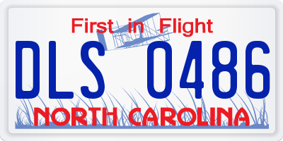 NC license plate DLS0486