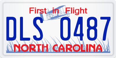 NC license plate DLS0487