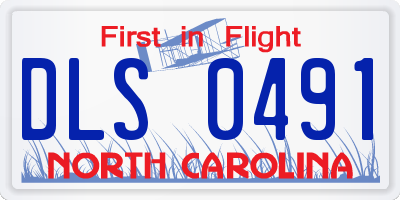 NC license plate DLS0491