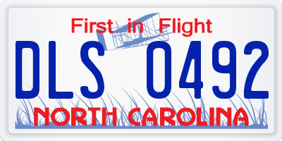 NC license plate DLS0492