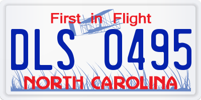 NC license plate DLS0495