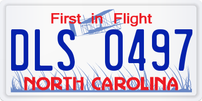 NC license plate DLS0497