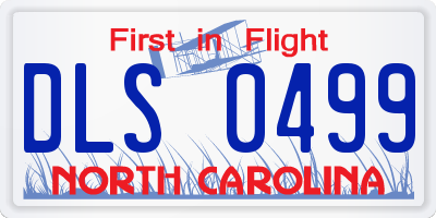 NC license plate DLS0499