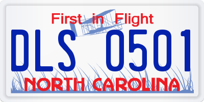 NC license plate DLS0501