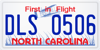 NC license plate DLS0506