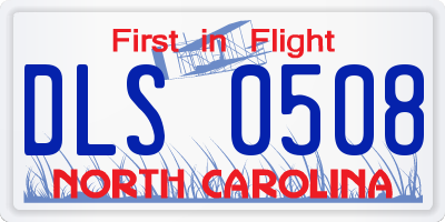 NC license plate DLS0508