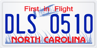 NC license plate DLS0510