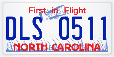 NC license plate DLS0511