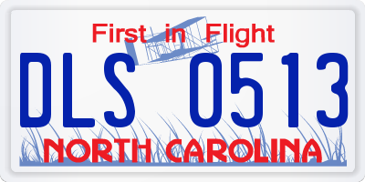 NC license plate DLS0513