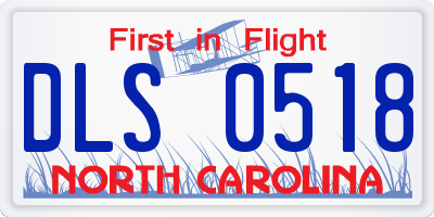 NC license plate DLS0518