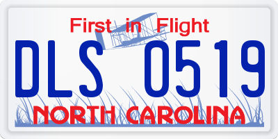 NC license plate DLS0519
