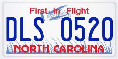 NC license plate DLS0520