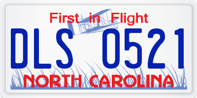 NC license plate DLS0521