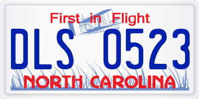 NC license plate DLS0523