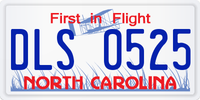 NC license plate DLS0525
