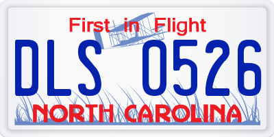 NC license plate DLS0526