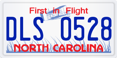 NC license plate DLS0528