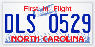 NC license plate DLS0529