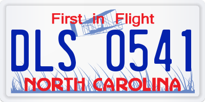 NC license plate DLS0541