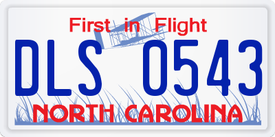 NC license plate DLS0543