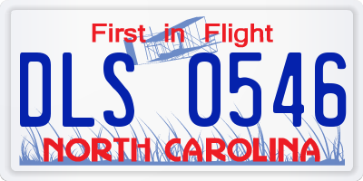 NC license plate DLS0546