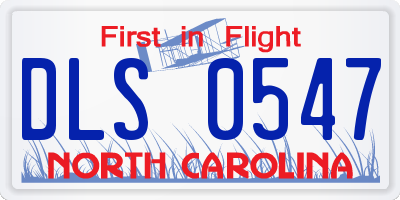 NC license plate DLS0547