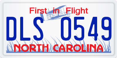 NC license plate DLS0549