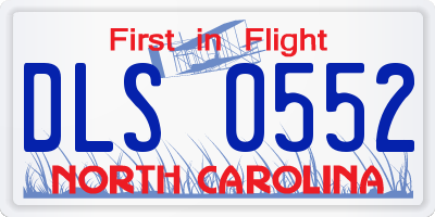 NC license plate DLS0552