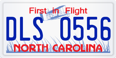 NC license plate DLS0556