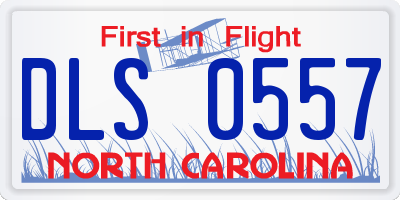 NC license plate DLS0557