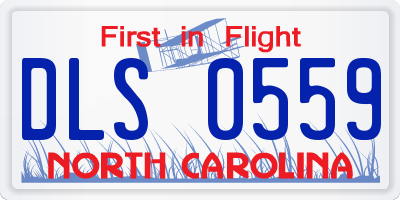 NC license plate DLS0559