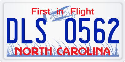 NC license plate DLS0562