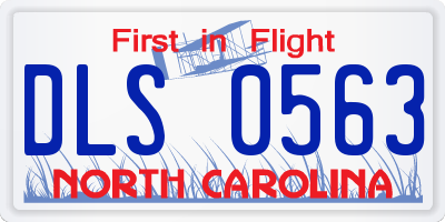 NC license plate DLS0563