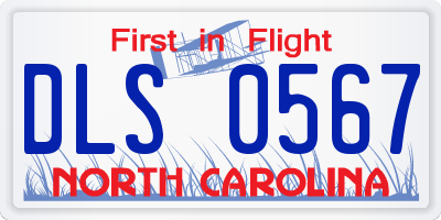 NC license plate DLS0567