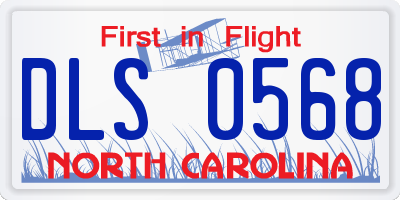 NC license plate DLS0568