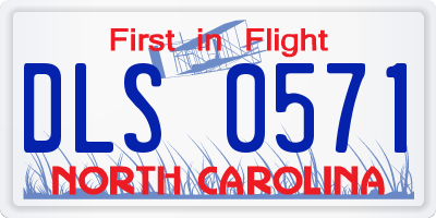 NC license plate DLS0571