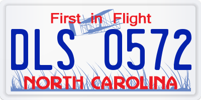 NC license plate DLS0572