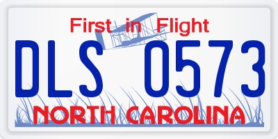 NC license plate DLS0573
