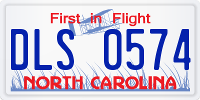 NC license plate DLS0574
