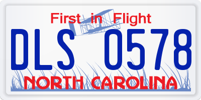 NC license plate DLS0578