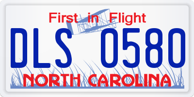 NC license plate DLS0580