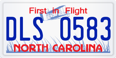 NC license plate DLS0583