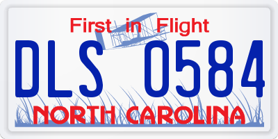 NC license plate DLS0584