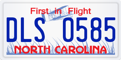 NC license plate DLS0585