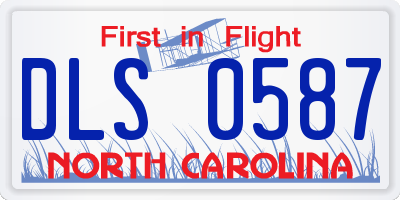 NC license plate DLS0587