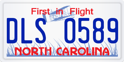 NC license plate DLS0589