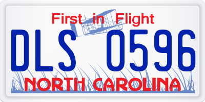 NC license plate DLS0596