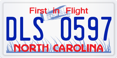 NC license plate DLS0597