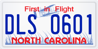 NC license plate DLS0601